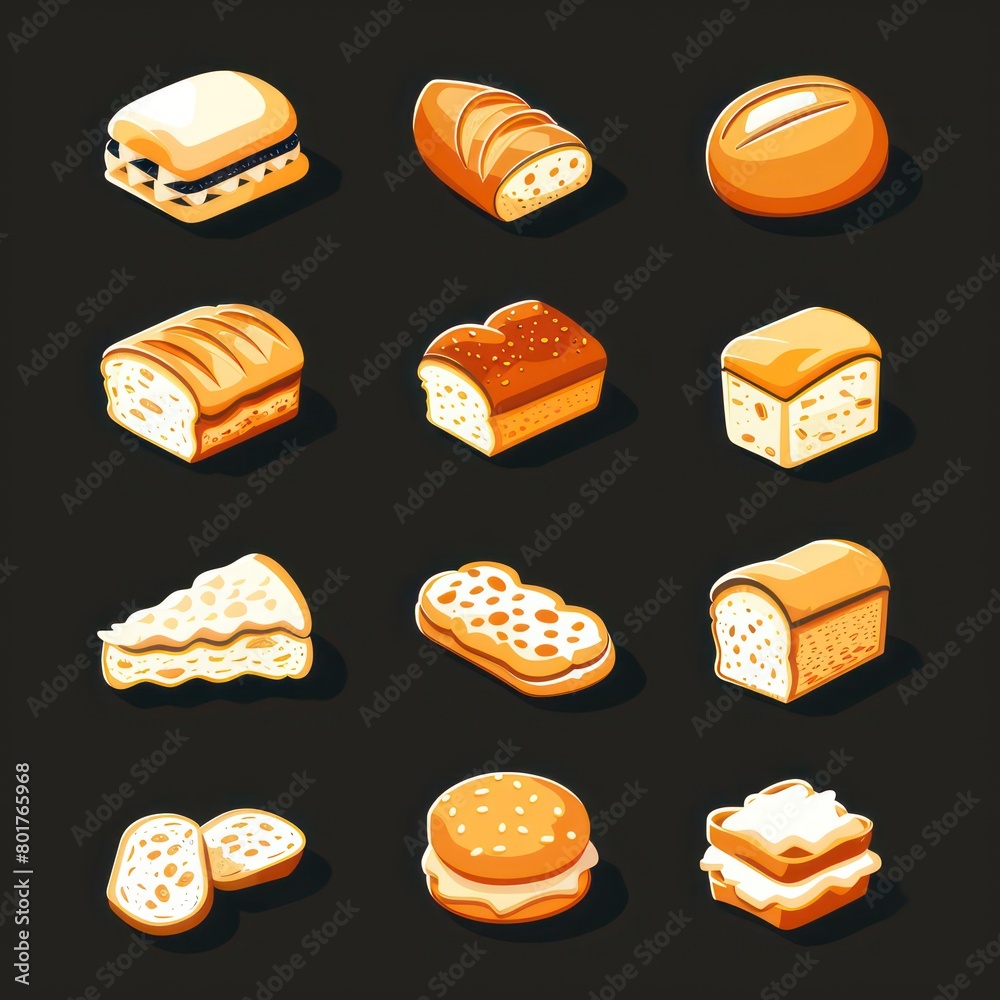 breads quality Illustration icon set breads quality Illustration icon set