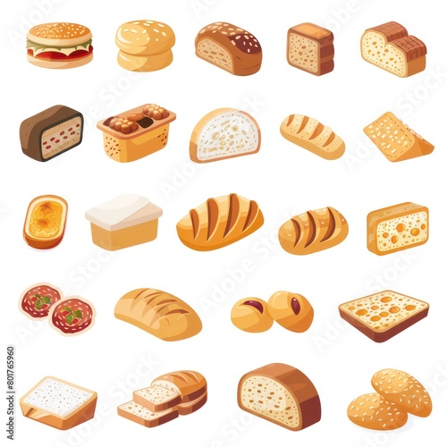 breads quality Illustration icon set 