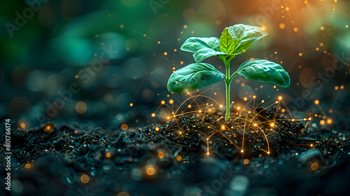 Wallpaper Mural Harmony of Nature and Technology: Sustainable Seed Planting and Digital Technology Fusion in UHD Image Style in 8K  Torontodigital.ca