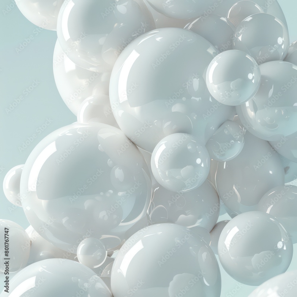 spheres piled together, covering the screen, white background spheres piled together, covering the screen, white background