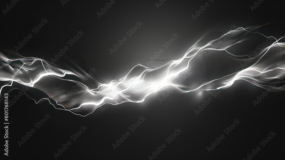 lightning, curve ray lights, black background