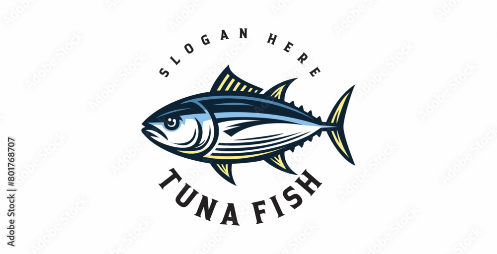 tuna fish logo on white background tuna fish logo on white background