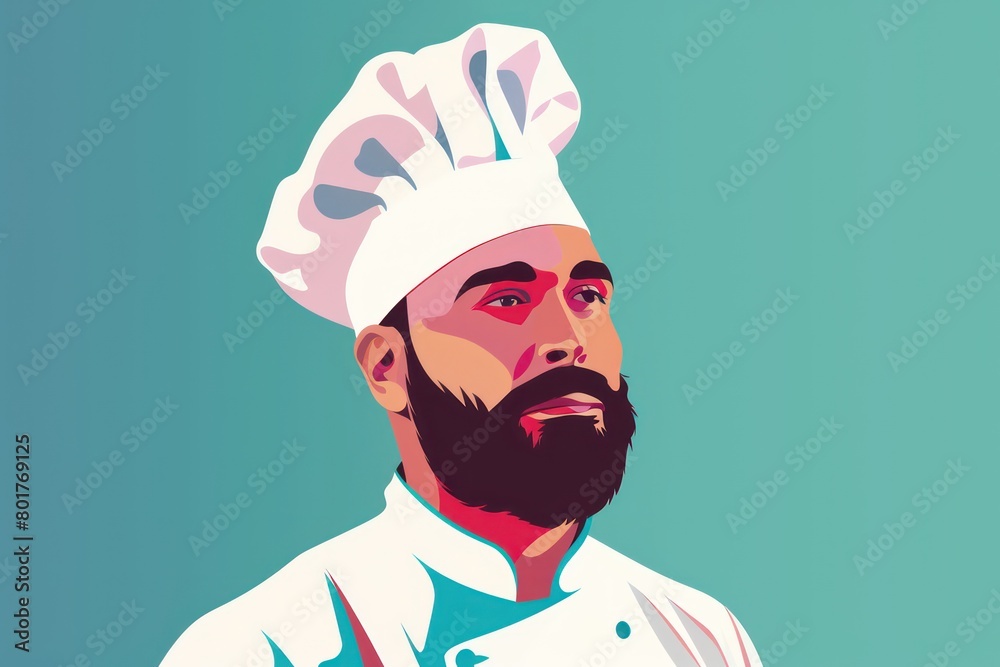 chef logo design, portrait minimalism illustration chef logo design, portrait minimalism illustration
