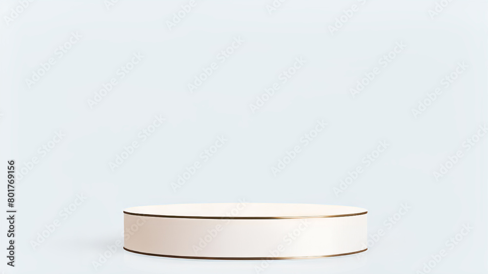 White background with a display stand with gold border with a gloss pattern. White background with a display stand with gold border with a gloss pattern.
