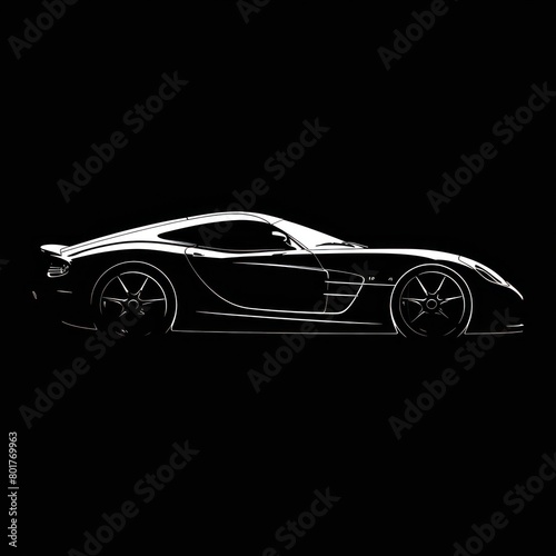 silhouette of a sports car on a black background © STOCKYE STUDIO