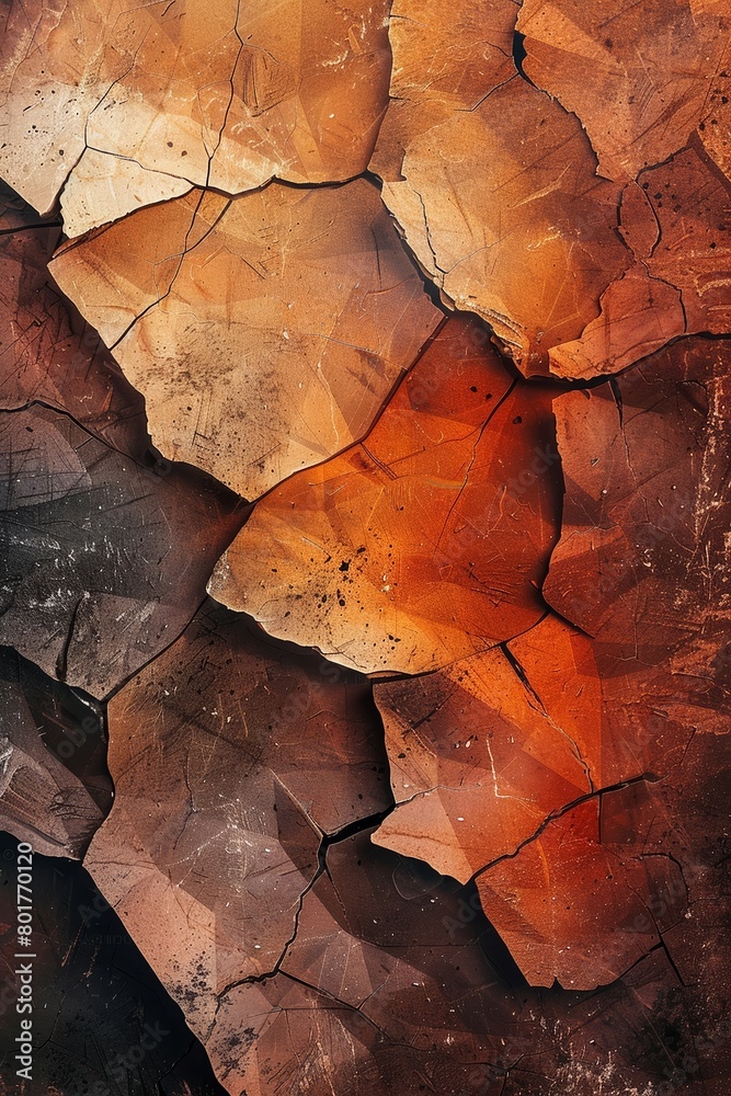 Fototapeta premium Earth textures depicted in various hues of brown.