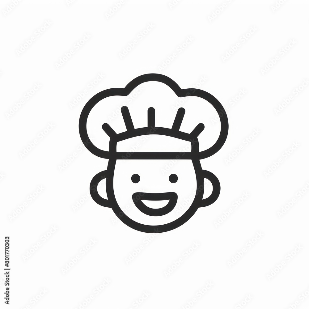 restaurant menu small chef cap emoji at white background