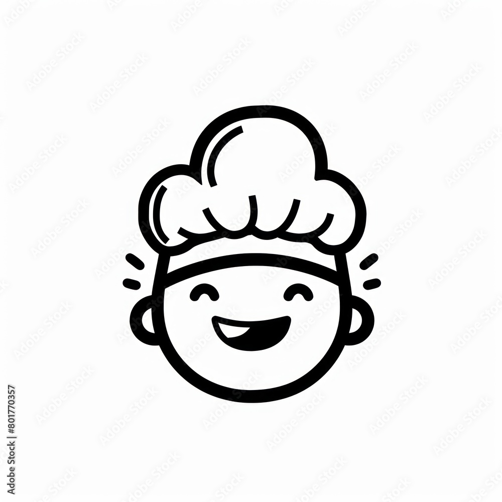 restaurant menu small chef cap emoji at white background