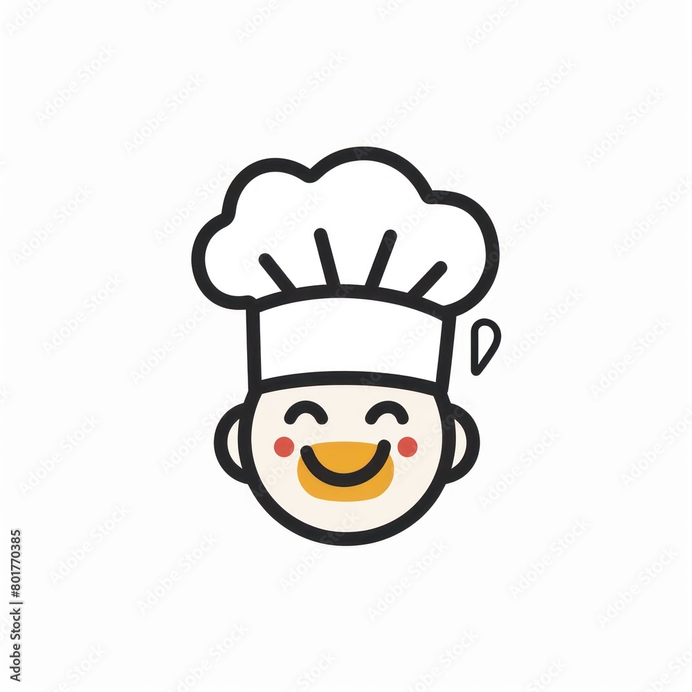 restaurant menu small chef cap emoji at white background