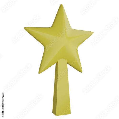 Christmas decoration prop clipart flat design icon isolated on transparent background, 3D render Christmas and New year concept