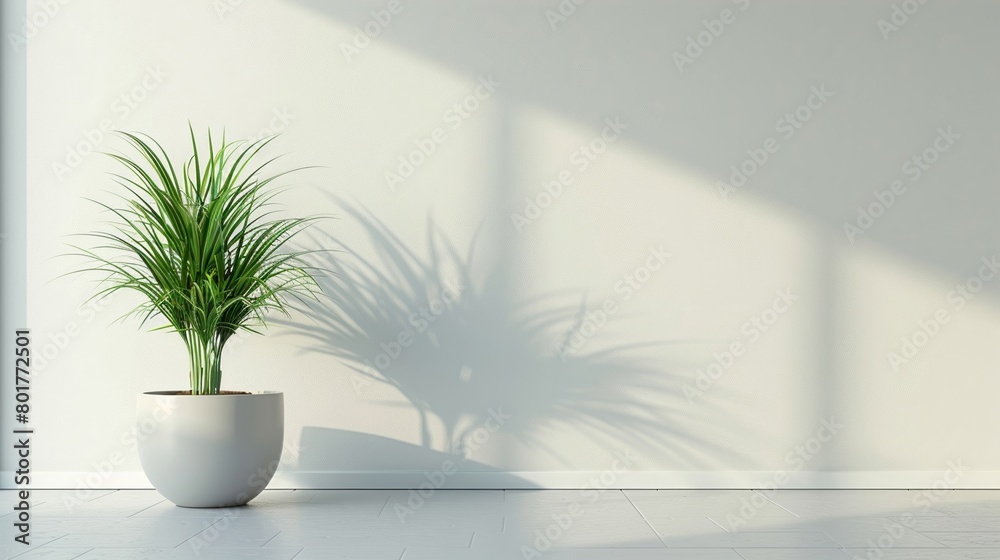 A houseplant set against a simple white backdrop serves as a gentle reminder of the elegance in minimalism. AI generated. A houseplant set against a simple white backdrop serves as a gentle reminder of the elegance in minimalism. AI generated.