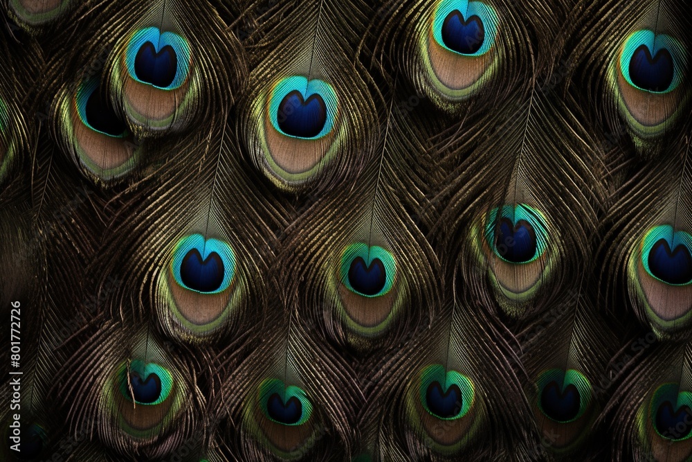 Obraz premium a peacock feather with many colours on it.