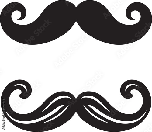 Moustache black color Retro or vintage style in simple flat icon vector