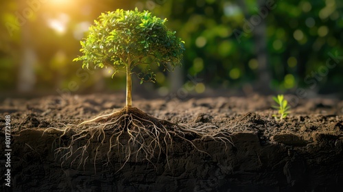 tree roots deep and wide strong and sustainable growth nature photo