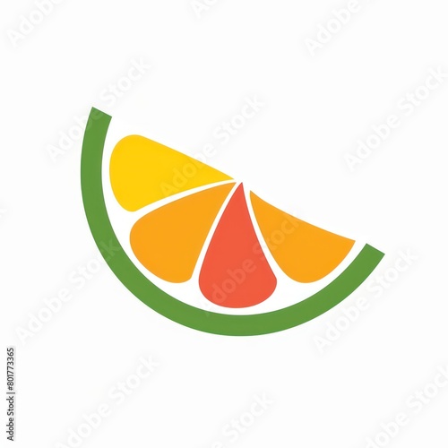 fruits quarter slice, logo design, isolated on white background