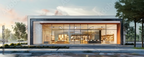  retail shop, sleek facade design architecture
