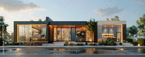  retail shop, sleek facade design architecture photo