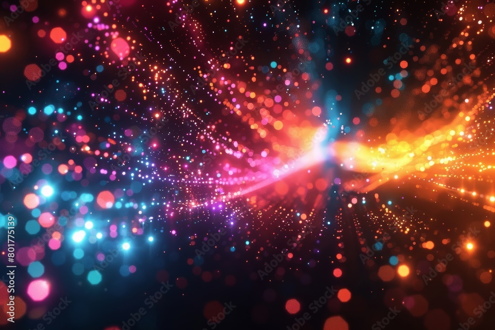 Fototapeta premium Create a mesmerizing multicolored fractal pattern for a tech-themed abstract wallpaper.