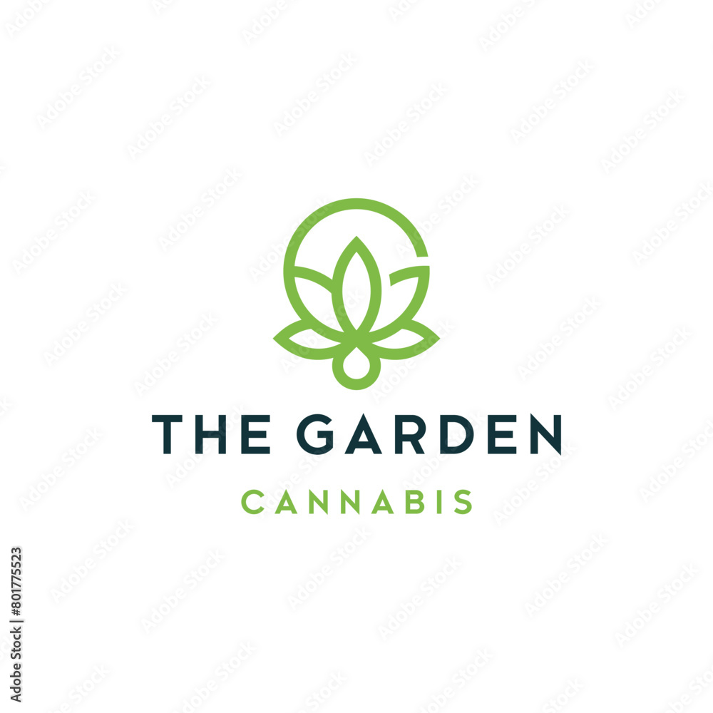 Initial Letter G with Organic Natural Marijuana Garden Plants For Herbal CBD Essence Oil Extract Logo Design Initial Letter G with Organic Natural Marijuana Garden Plants For Herbal CBD Essence Oil Extract Logo Design
