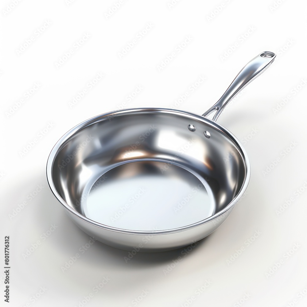 stainless steel cooking pan at white background stainless steel cooking pan at white background