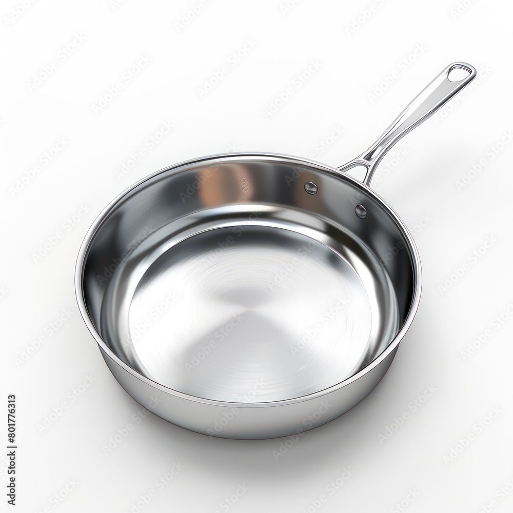 stainless steel cooking pan at white background stainless steel cooking pan at white background