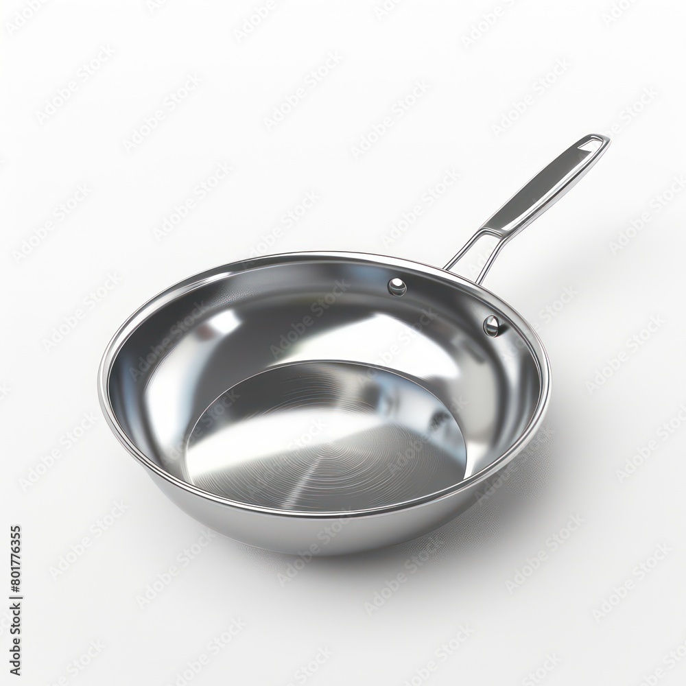 stainless steel cooking pan at white background stainless steel cooking pan at white background