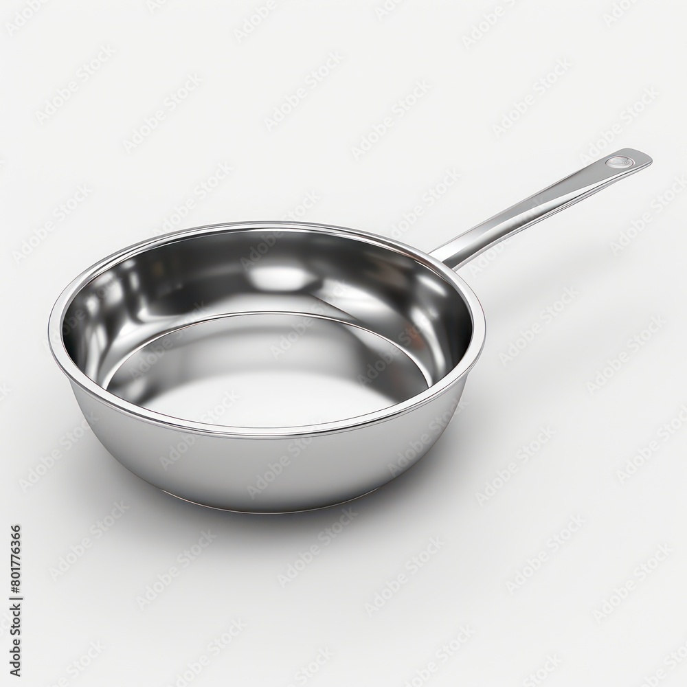 stainless steel cooking pan at white background stainless steel cooking pan at white background