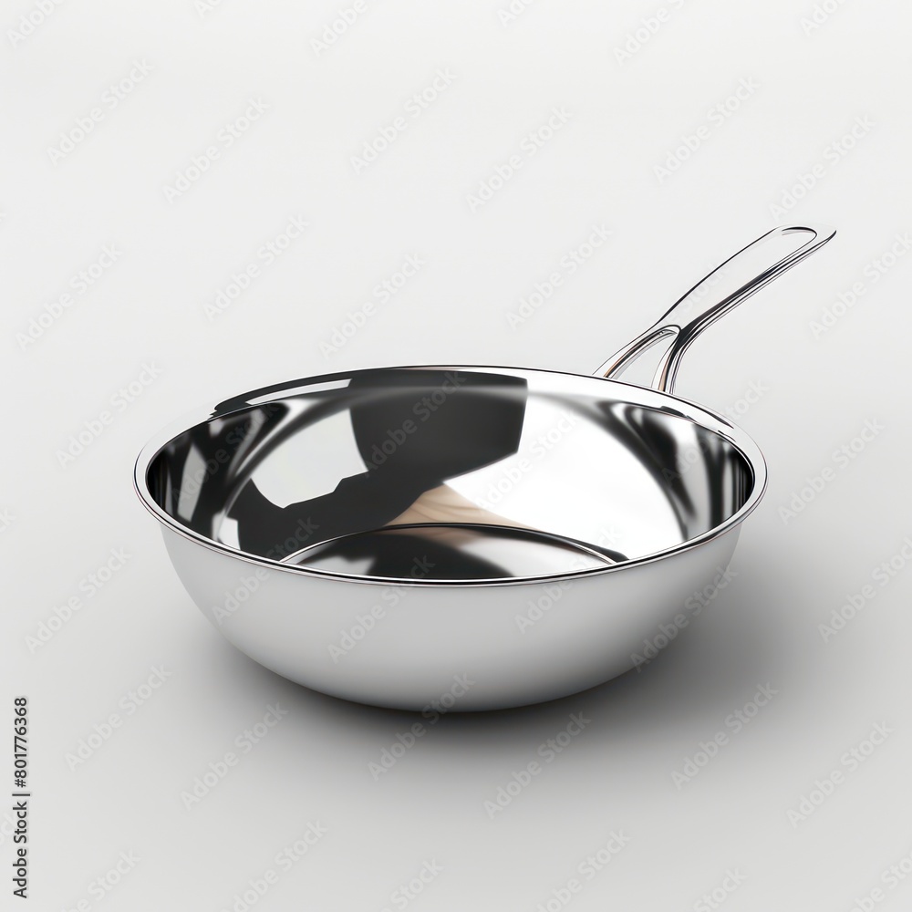 stainless steel cooking pan at white background stainless steel cooking pan at white background