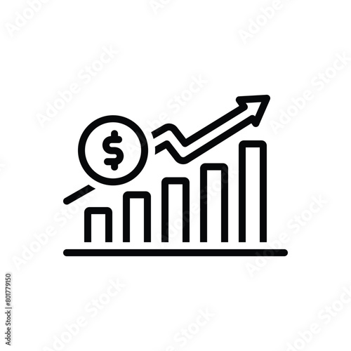 Black line icon for sales 