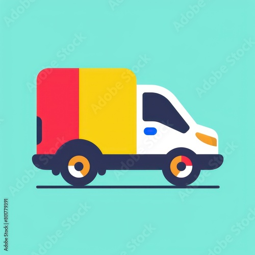 delivery express motorcycle van logo design, colorful, white background