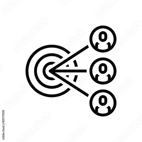 Black line icon for target audience 