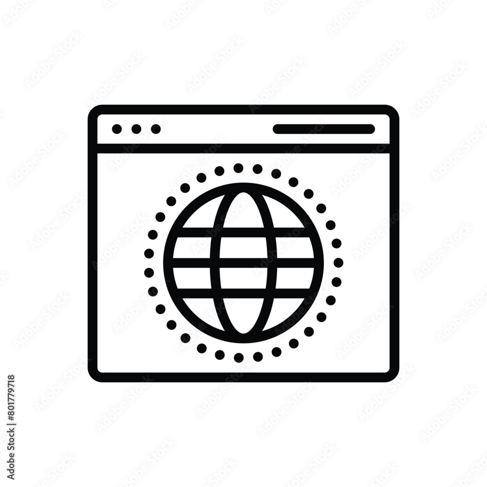 Black line icon for website 