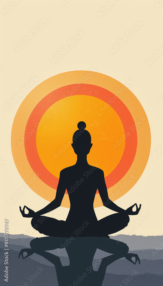 A minimalist illustration that encapsulates the concept of Mind-Body Harmony. The design features simple, clean lines and subdued colors, representing the tranquil and balanced connection