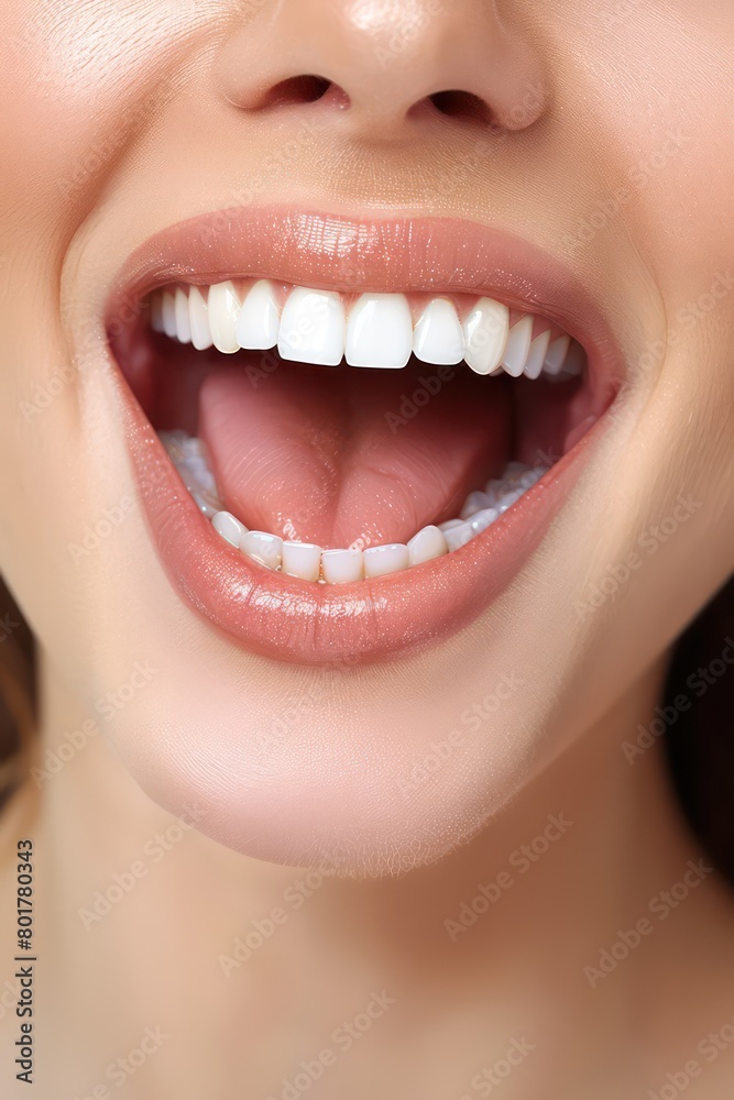 woman mouth with healthy teeth isolated on a white background woman mouth with healthy teeth isolated on a white background