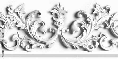 neo baroque ornament on a white background photo