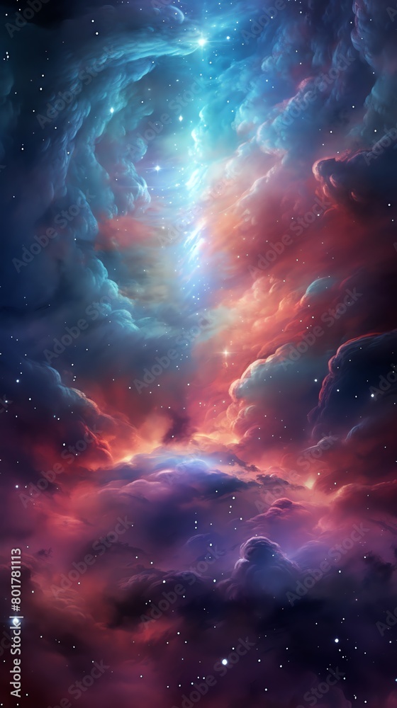 Capture the majesty of space with a panoramic view of distant galaxies and swirling nebulae using digital rendering techniques, enhance the cosmic beauty with vivid colors and intricate details for a Capture the majesty of space with a panoramic view of distant galaxies and swirling nebulae using digital rendering techniques, enhance the cosmic beauty with vivid colors and intricate details for a