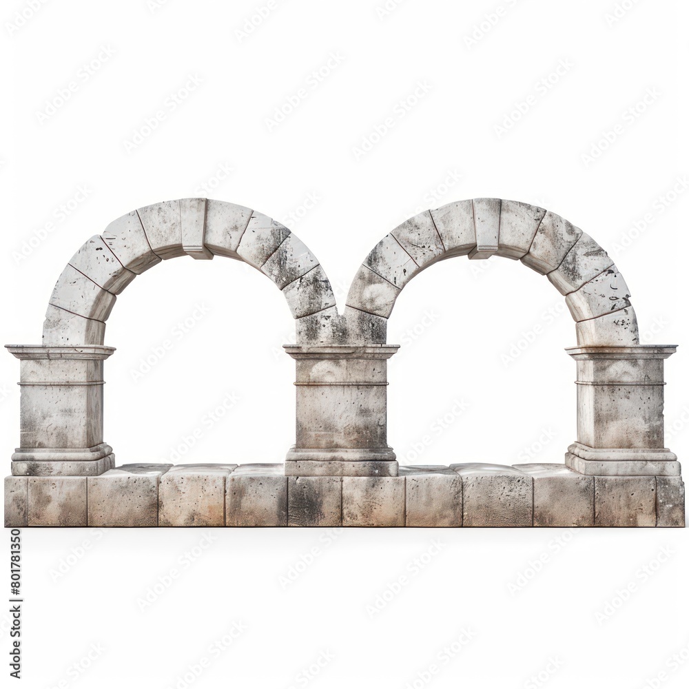 marble aqueduct on a white background marble aqueduct on a white background