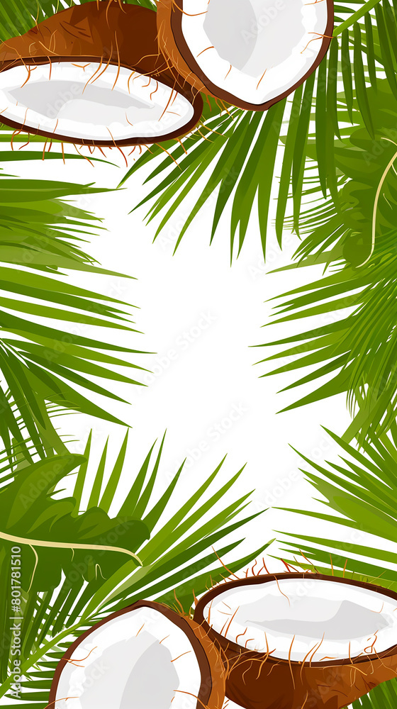 Obraz premium frame with coconut