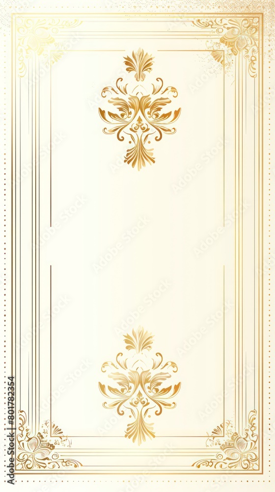 Obraz premium plain rectangular golden minimal pattern borders 