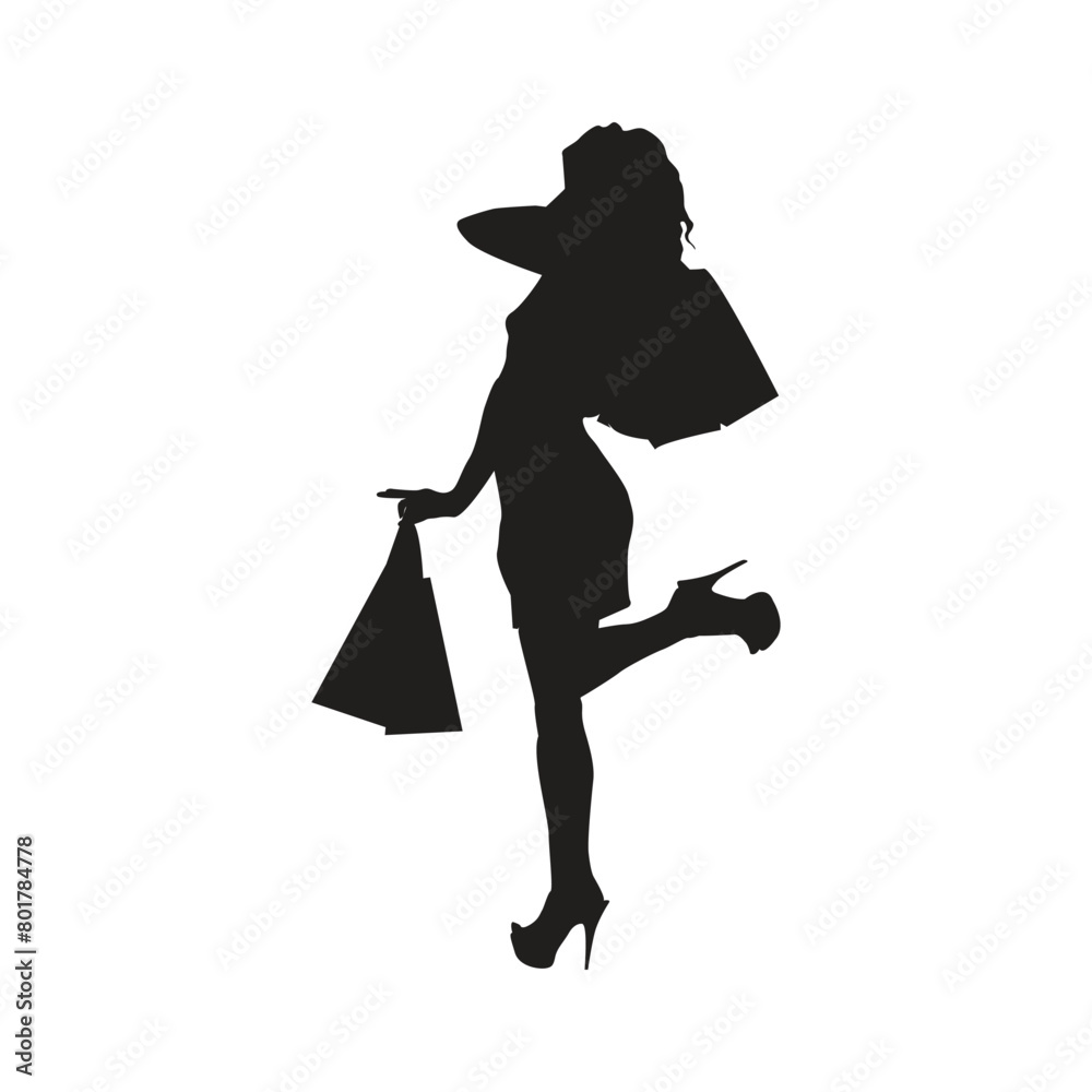 silhouette of a woman shopping silhouette of a woman shopping