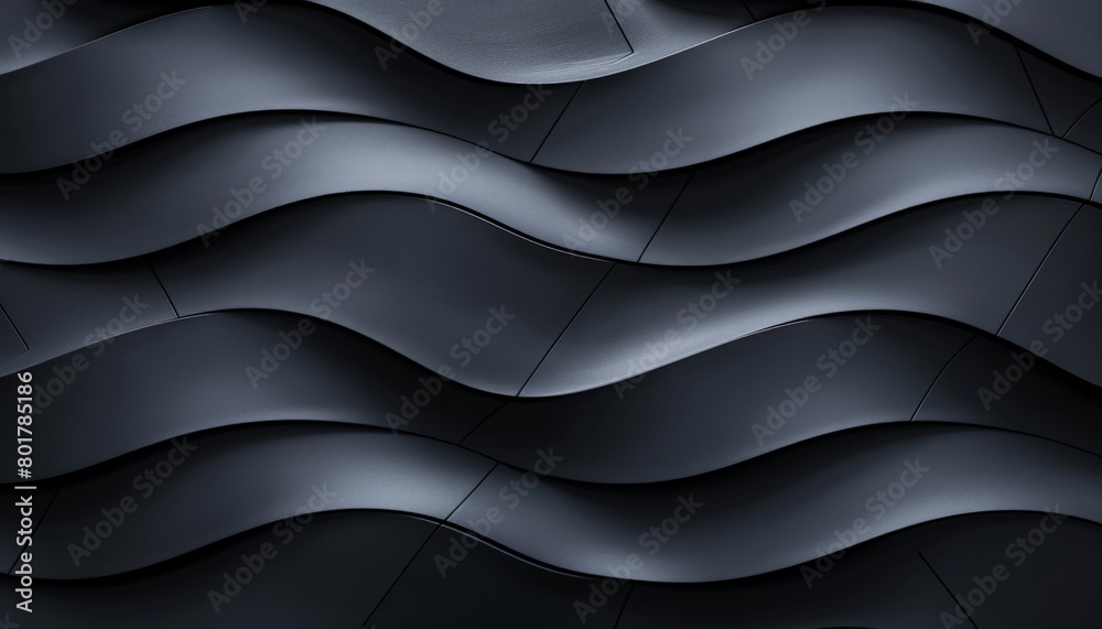 A highresolution of a black 3D background with sharp, angular waves casting long, dramatic shadows A highresolution of a black 3D background with sharp, angular waves casting long, dramatic shadows