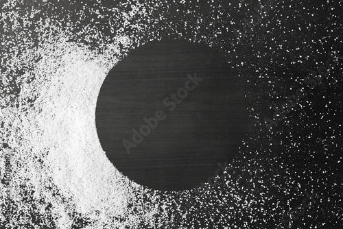 White powder texture frame  black background