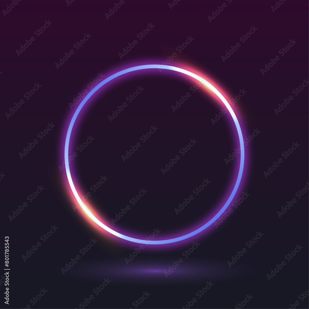 pink and purple neon light frame circle