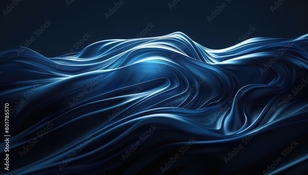 dark blue abstract moving smoothed lines with futuristic glowing effect and empty blank background, 3d render dark blue abstract moving smoothed lines with futuristic glowing effect and empty blank background, 3d render