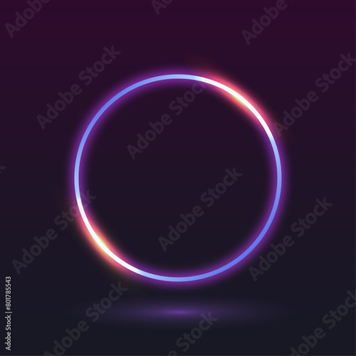 pink and purple neon light frame circle