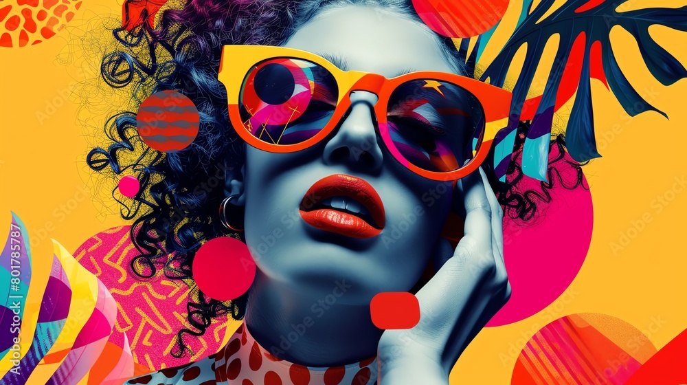 A vibrant collage of various elements shaping the perception of a brand Inspiring Bright and bold colors