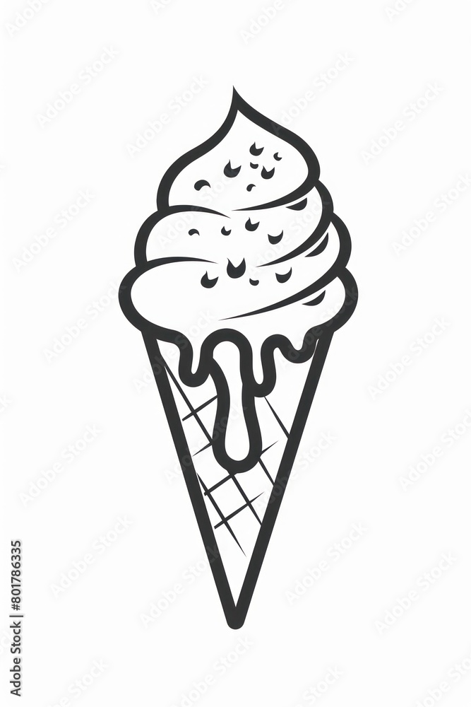 ice cream cone logo all white with a drip of ice cream ice cream cone logo all white with a drip of ice cream