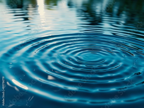 A series of concentric circles in varying shades of blue, reminiscent of ripples in a calm pond, symbolizing serenity and mindfulness 