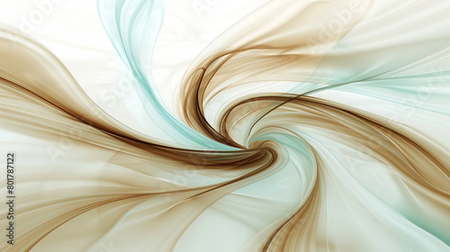 A gentle swirl of sepia and aquamarine, gracefully isolated on a white canvas, appearing as if captured by an HD camera.