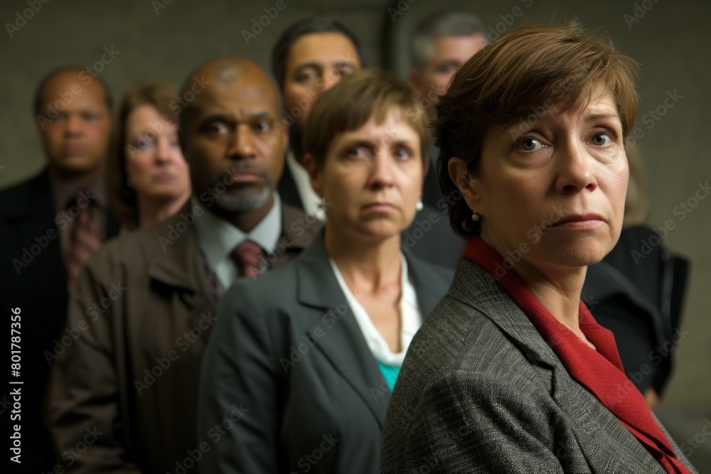 Portrait of a diverse group of businesspeople standing in a row Portrait of a diverse group of businesspeople standing in a row